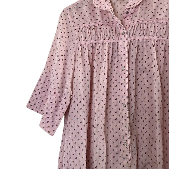 Models Coats | Vintage floral cottage maxi house coat night gown size la… - Picture 3 of 10